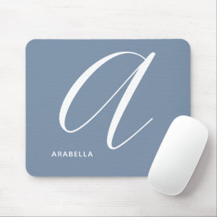 Artully Monogrammad Script Brev A Blue Musmatta