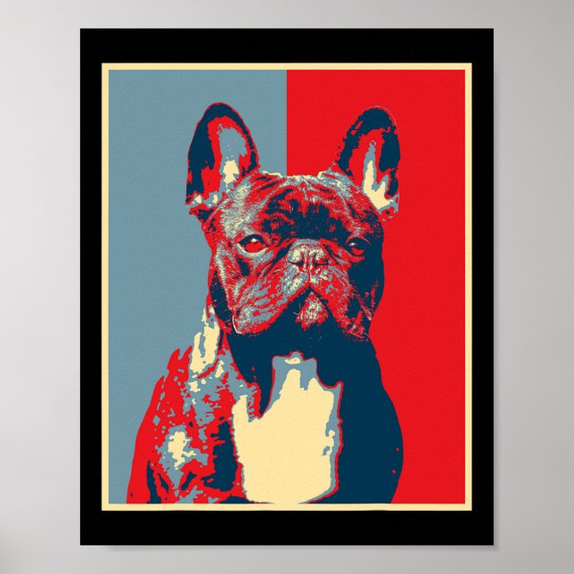 Artwork Frenchie - Vintage Silhouette Fransk Bulld Poster (Framsidan)