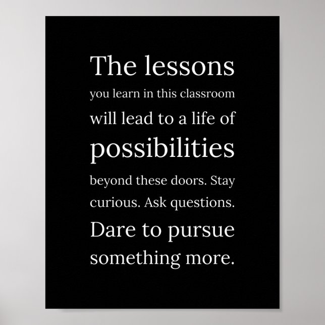 Artwork Gifts for Teacher and Classroom Quote Poster (Framsidan)