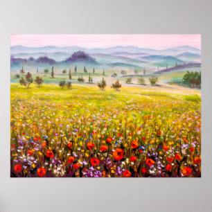 Artwork italiensk tuscany cypresses liggande med m poster