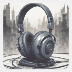 Artwork Music Älskare Fyrkantigt Klistermärke