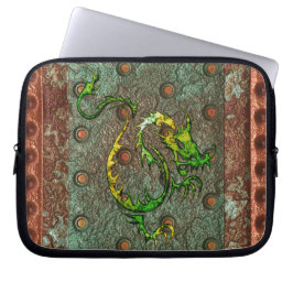 Arty 3D-look Asian Dragon på Metall Laptop sleeve