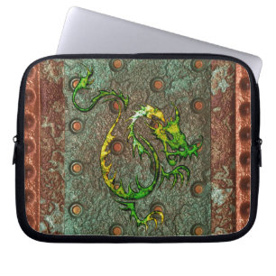 Arty 3D-look Asian Dragon på Metall Laptop sleeve