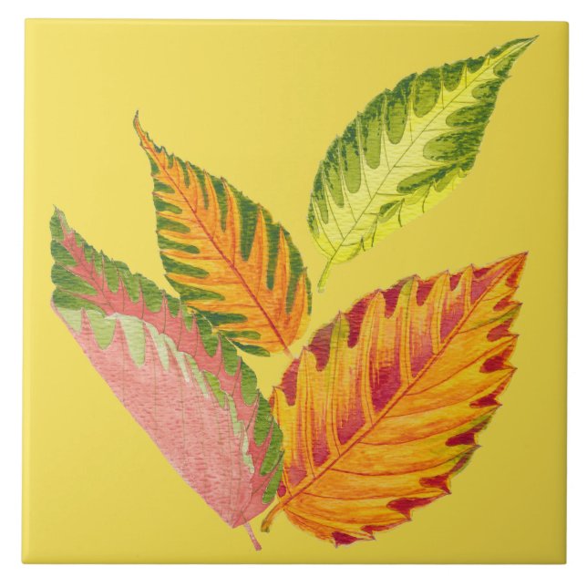 Arty Autumn på Ceramic Tile (I) Kakelplatta (Framsidan)