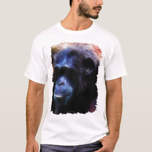 Arty Blue Chimpanzee Porträtt T-shirt