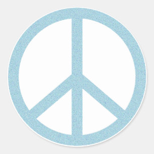 Arty Blue Peace Symbol Runt Klistermärke