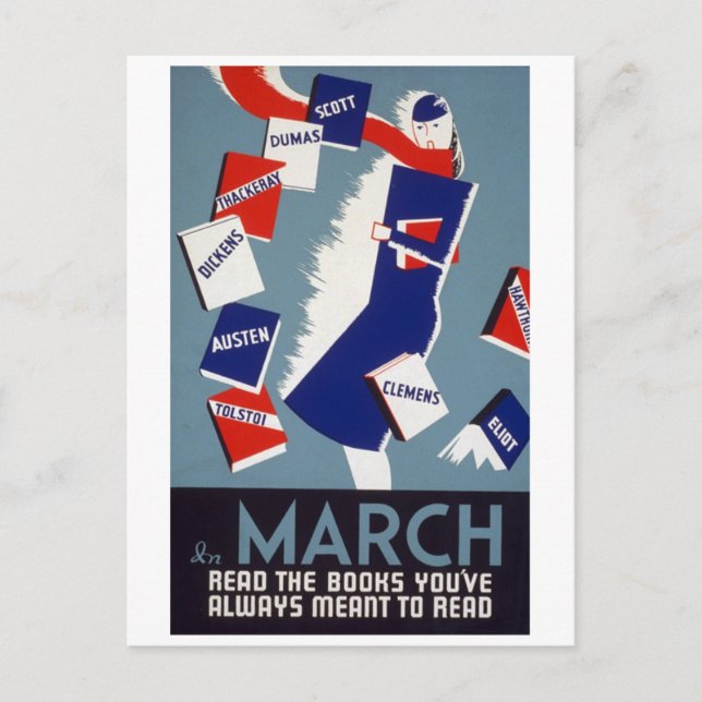 Arty Deco Reading Vykort (Framsida)