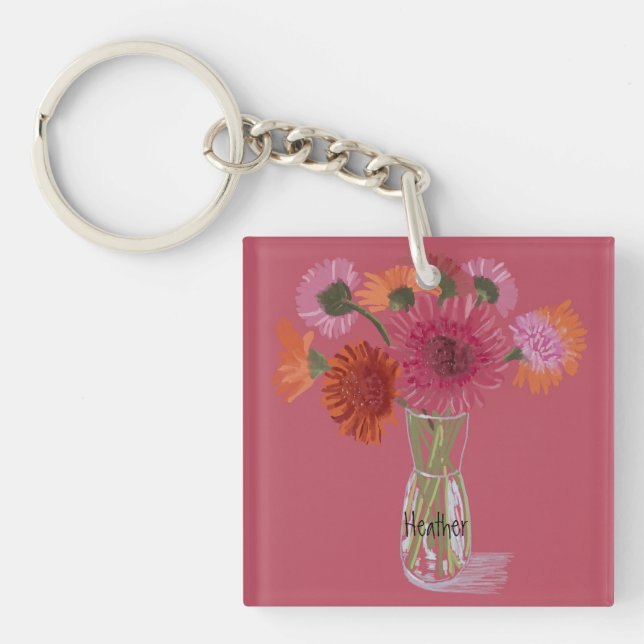 Arty Gerbera Colorful Flower +eget namn (Framsidan)