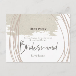 Arty Linjer Abstrakt Shape bridesmaid-begäran Vykort