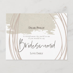 Arty Linjer Abstrakt Shape bridesmaid-begäran Vykort