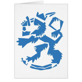 Arty Lion Folding Card -> konstnärlig lejonvikbar Hälsningskort