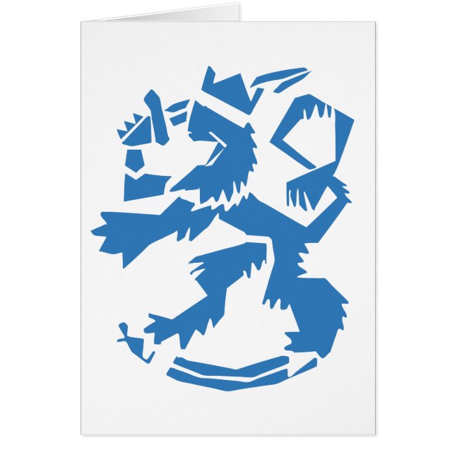 Arty Lion Folding Card ->  konstnärlig lejonvikbar Hälsningskort (Framsidan)