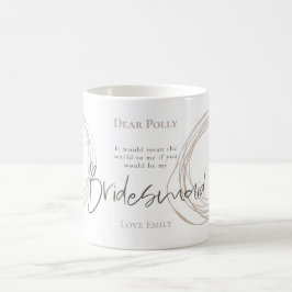Arty Modern Linjer Bridesmaid-begäran Kaffemugg