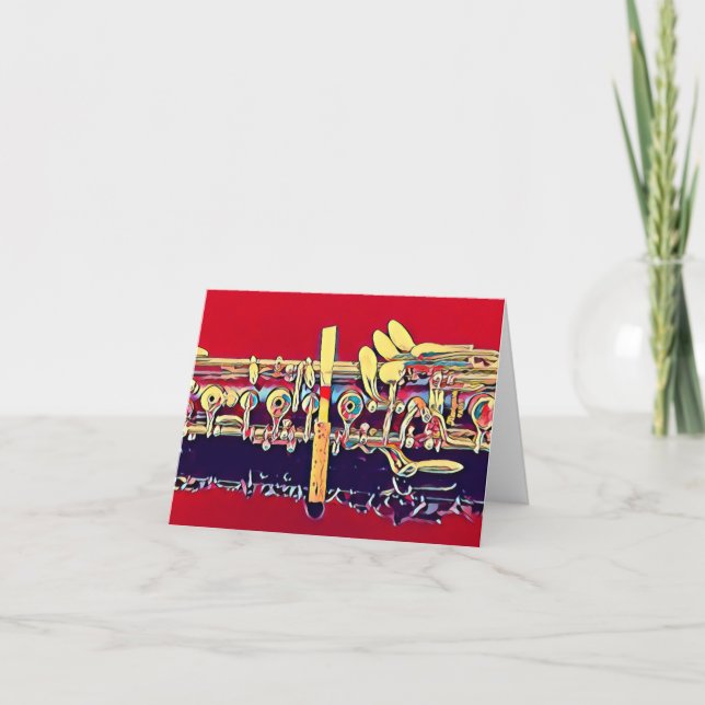 Arty Oboe Blank Card Tack Kort (Framsida)