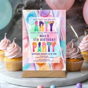 Arty Party Painting Party Birthday Inbjudningar