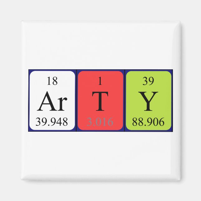 Arty Periodisk magnet bord namn (Framsidan)