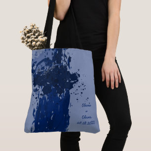 Arty Royal Blue Splatter Party Gift Tygkasse
