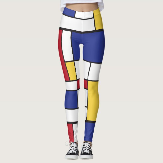 ArtyPiet Mondrian färgrik damasker Leggings (Framsida)