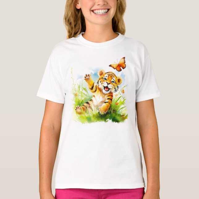 Aru: En Dreamy Baby Tiger T Shirt (Framsida)