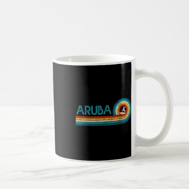 Aru Surf Vintage Strand Surfare Surfing Present  Kaffemugg (Höger)
