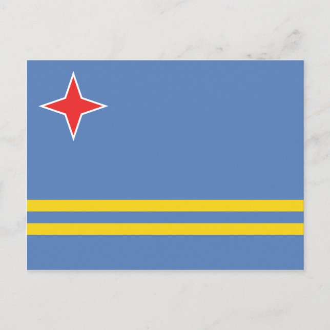 Aruba - Aruban Flagga Vykort (Framsida)