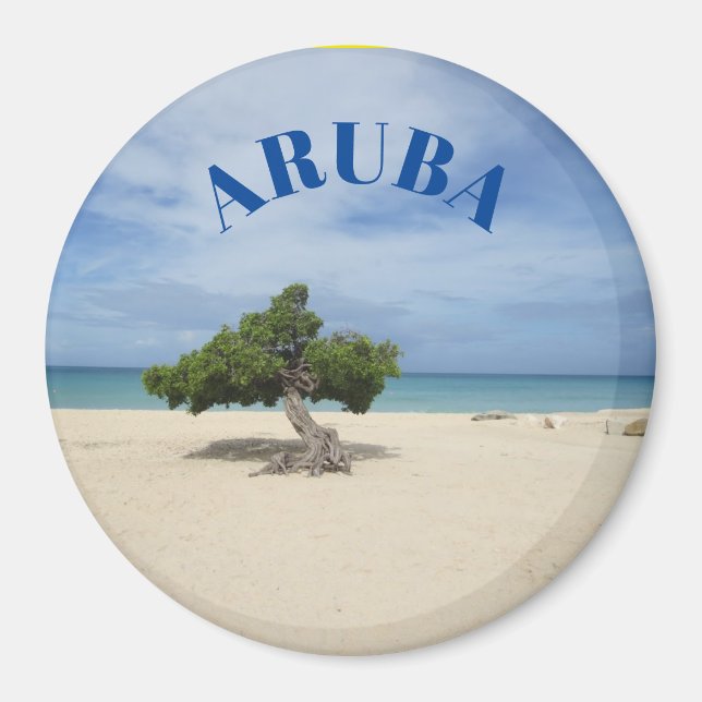 Aruba Beach Scene Magnet (Framsidan)