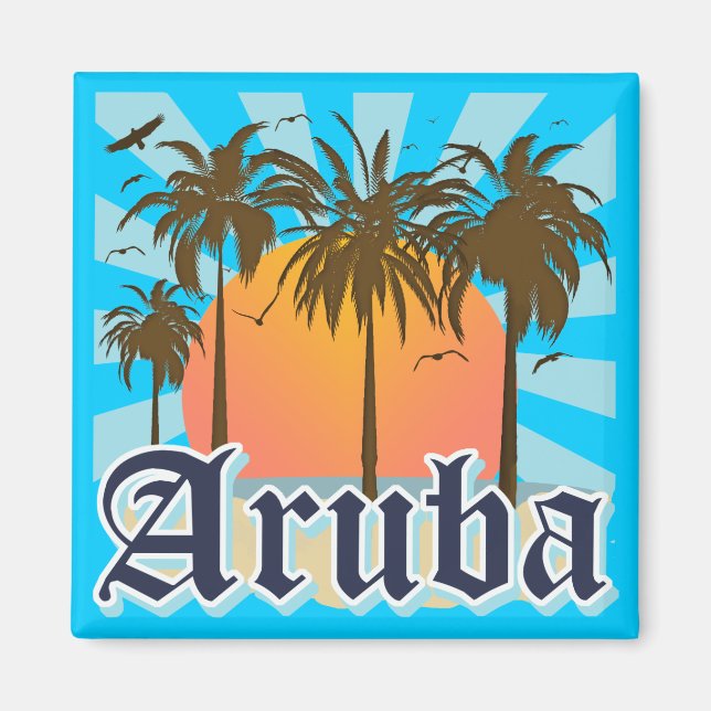 Aruba Beacher Sunset Magnet (Framsidan)