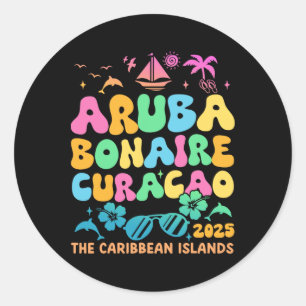 Aruba Bonaire Curacao 2025 Island Carribaya Trave Runt Klistermärke