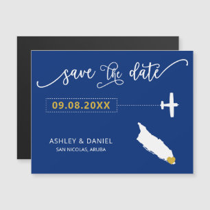 Aruba Bröllop spara datum Card, Karta Magnetisk Inbjudningskort