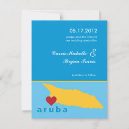 Aruba Bröllop Spara datumet Meddelande Inbjudningar