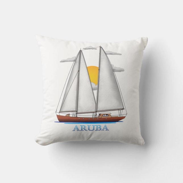 Aruba Coastal Nautical Sailing Sailor Kudde (Framsida)