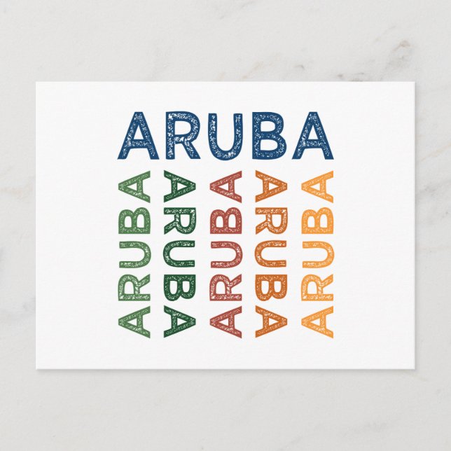 Aruba Cute Colorful Vykort (Framsida)