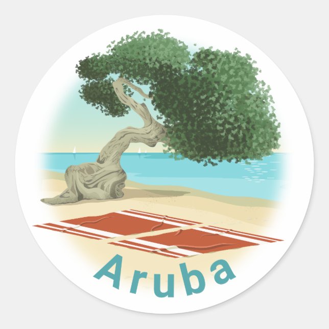 Aruba-dekal Runt Klistermärke (Framsida)
