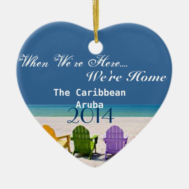 ARUBA DEN KARIBISKA PRYDNADEN FÖR JULGRANSPRYDNAD KERAMIK (Framsidan)