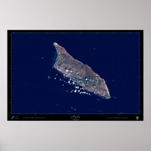 Aruba den karibiska satellit- affischen poster