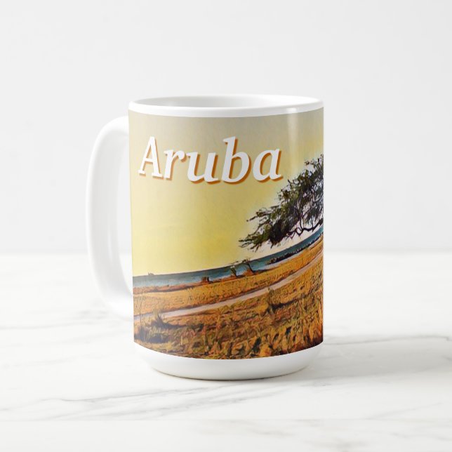 Aruba Divi Divi Träd Kaffemugg (Framsida vänster)