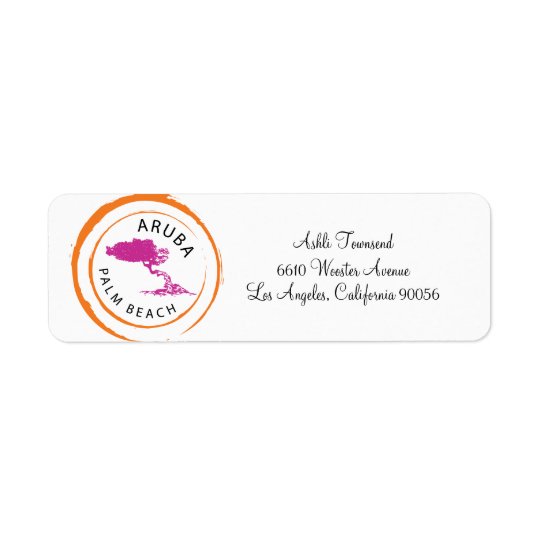 Aruba Divi Divi trädreturadress Returadress Etikett