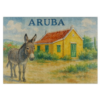 Aruba Donkey and Cunucu House Watercolor