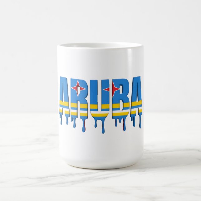 Aruba  Drip | Karibisk flaggdesign | Fan  Kaffemugg (Center)