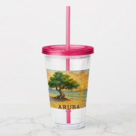 Aruba Eagle Beach Divi Träd Gyllene Timmen Take Away Mugg