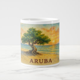 Aruba Eagle Beach Divi Tree Gyllene Timmen Jumbo Mugg