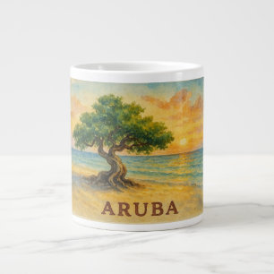 Aruba Eagle Beach Divi Tree Gyllene Timmen Jumbo Mugg