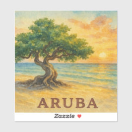 Aruba Eagle Beach Divi Tree Gyllene Timmen Klistermärken