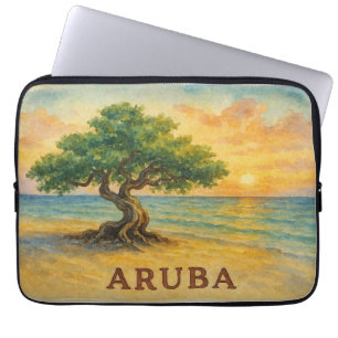 Aruba Eagle Beach Divi Tree Gyllene Timmen Laptop Fodral