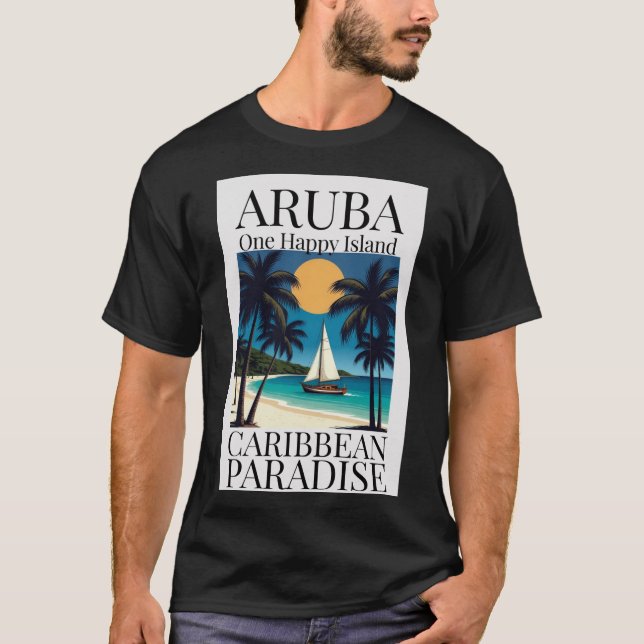 Aruba En Glad Ö T Shirt (Framsida)