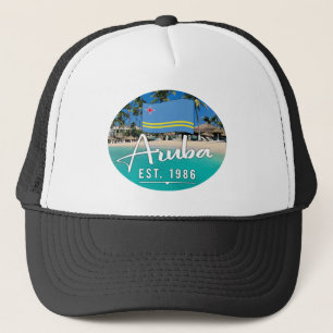 "Aruba Est. 1986-tumsfack med Flagga Keps