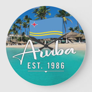"Aruba Est. 1986-tumsfack med Flagga Stor Klocka