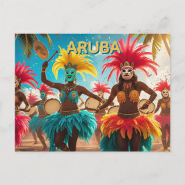 Aruba färgfestival vykort