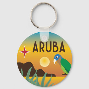 Aruba färglös västindiska illustration nyckelring