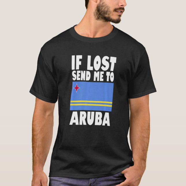 Aruba Flag Design  If lost send me to Aruba Premiu T Shirt (Framsida)